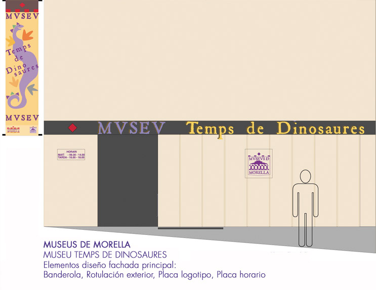 MUSEO TEMPS DE DINOSAURES. Plano elementos fachada Museo